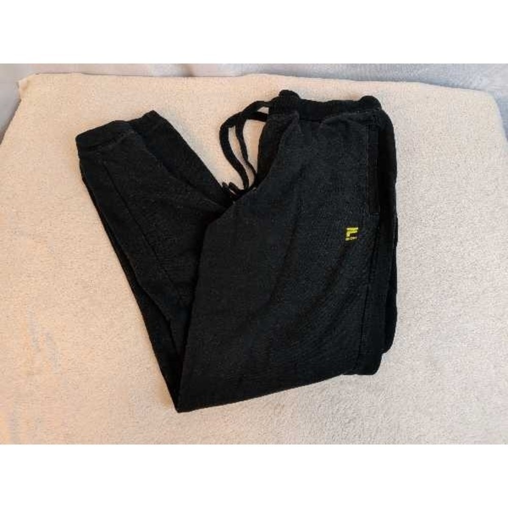 Fila Sport Sweatpants Joggers Black Logo Embroidered Mens Size M